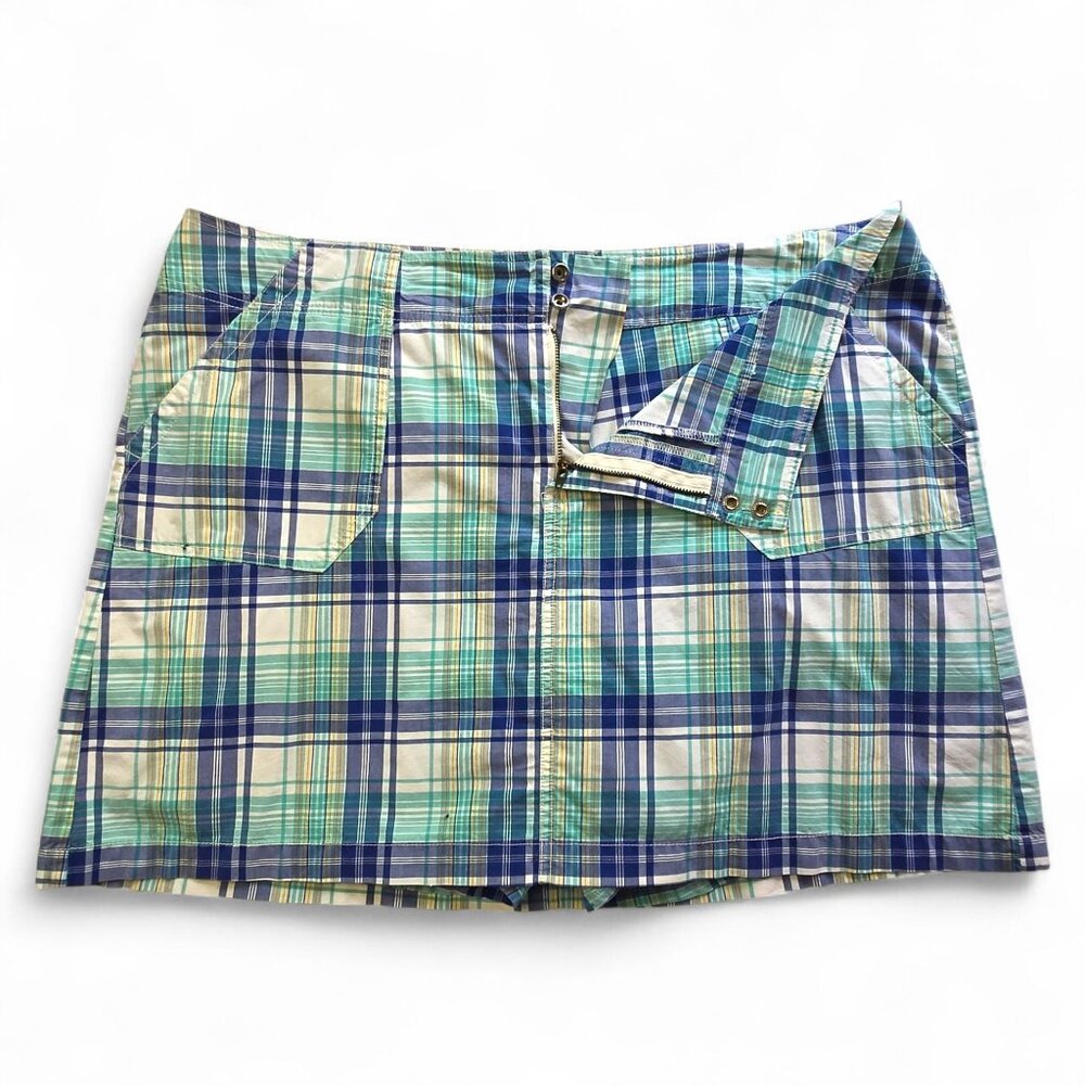 Lane Bryant Womens Plaid Skort Plus Size 22 Blue/Green - Picture 2 of 7